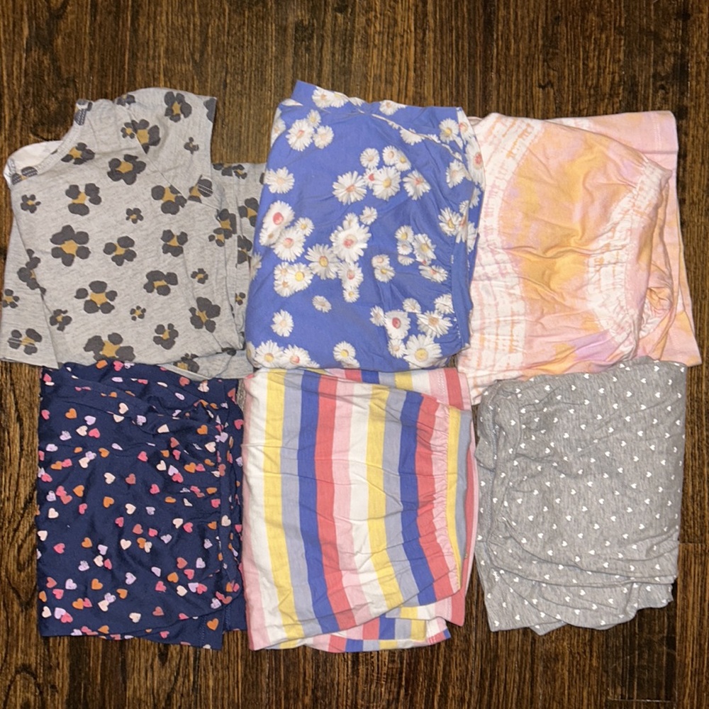 Bundle of 6 girls short sleeve and tank summer dresses carters size 7